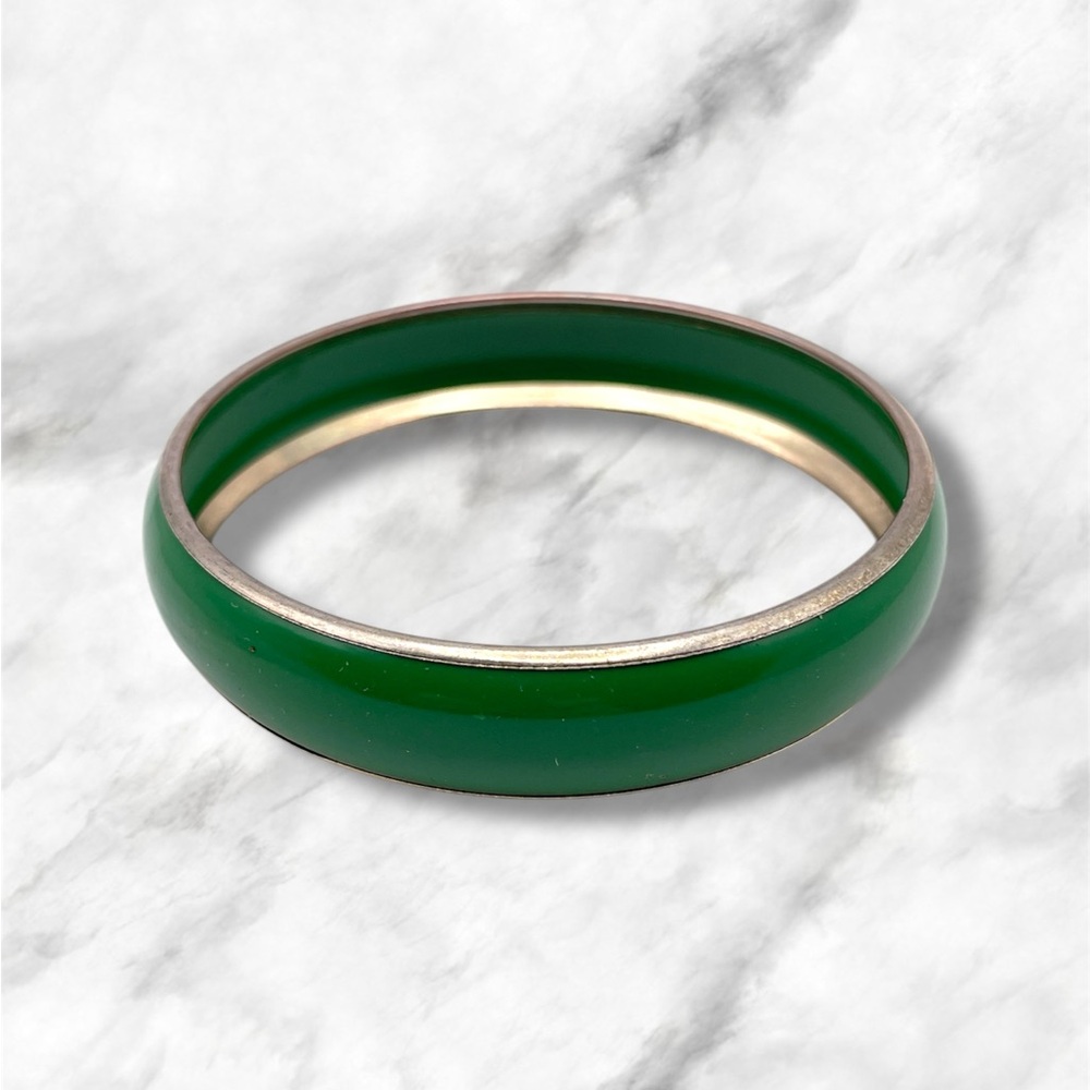 Green Enamel Bangle Bracelet